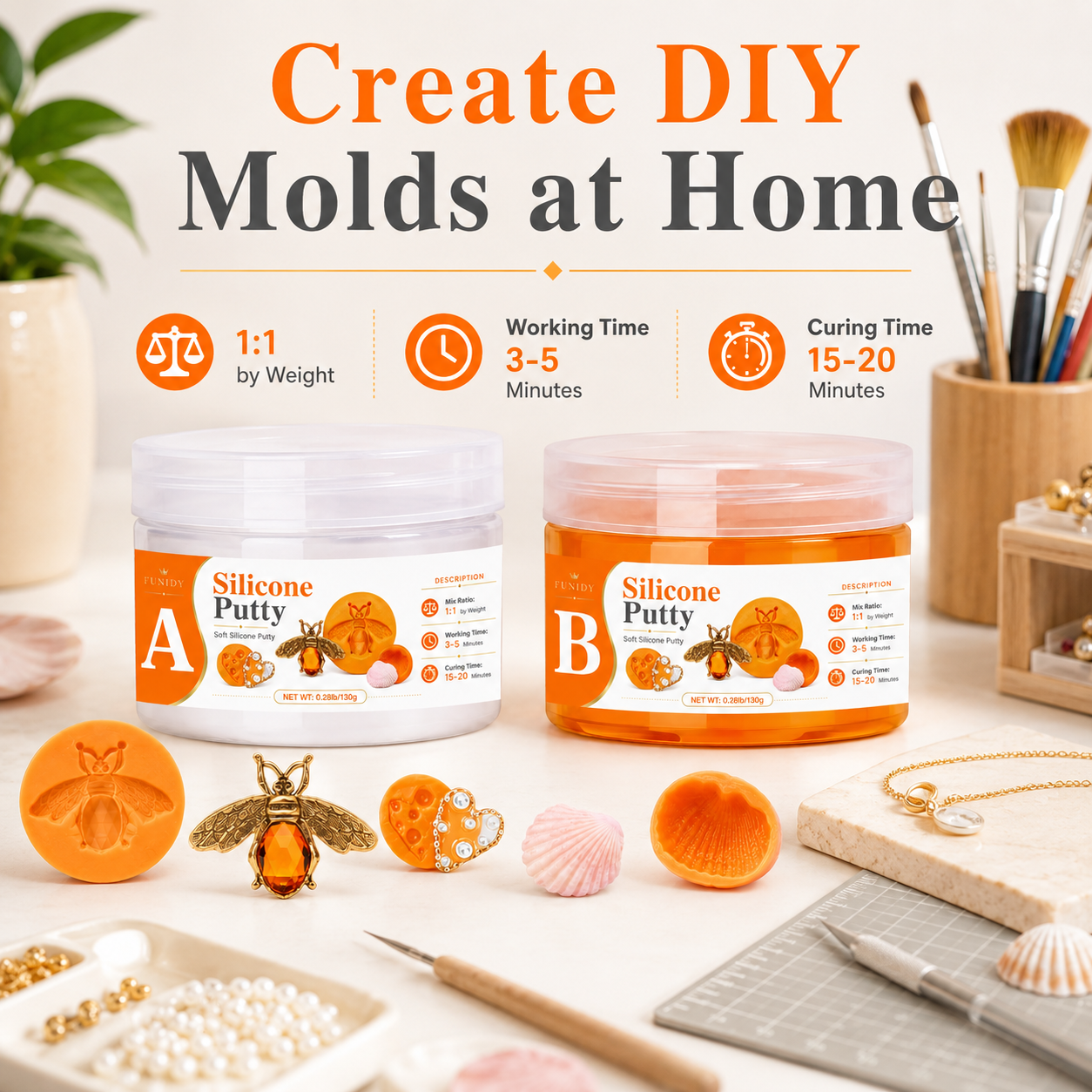 Candle Supplies Kit - SILICONE PUTTY Making Kit, Fast Curing,