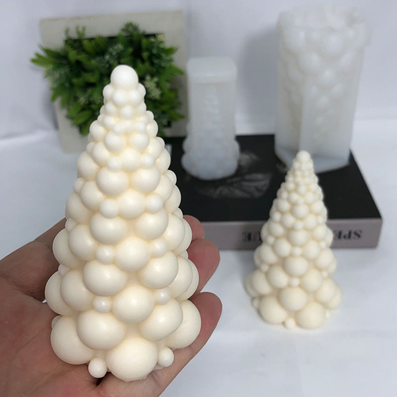 Candle Supplies Kit - 3D Bubble Christmas Tree Silicone Candle