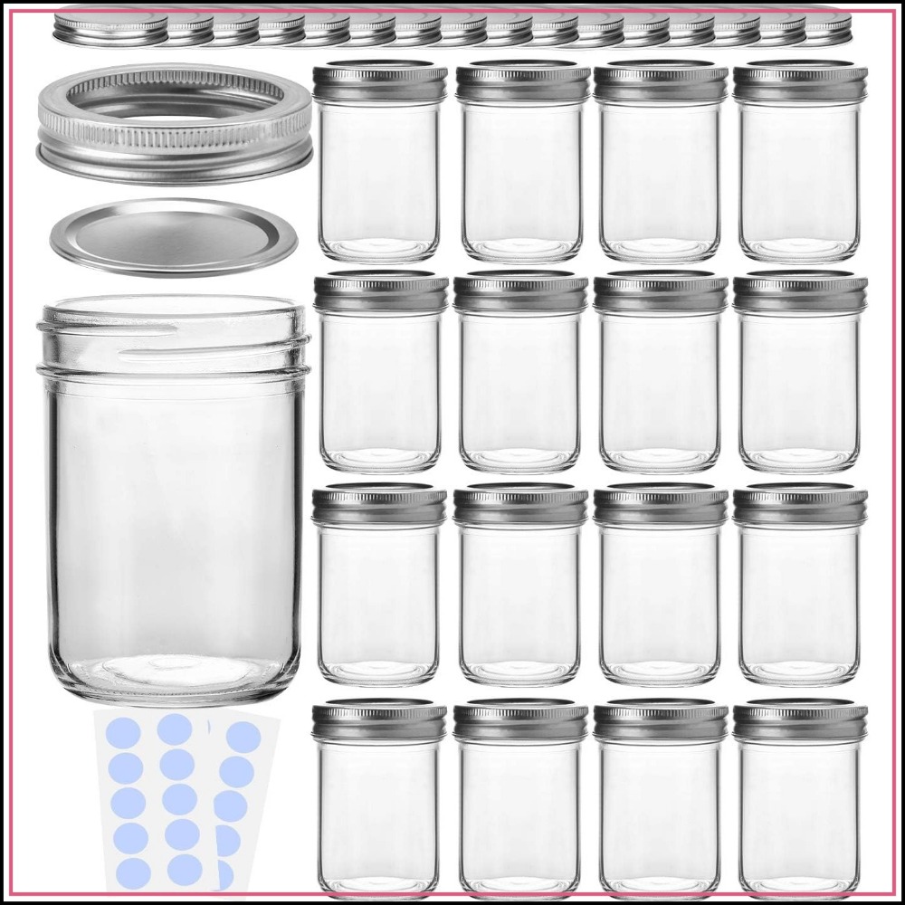 Mason Jar 8Oz - 8 oz Mason Jars with Lids,