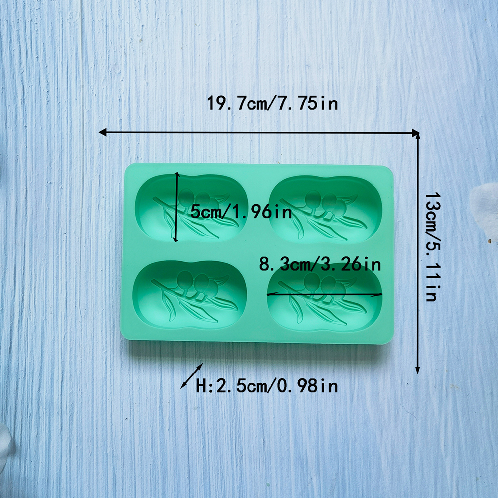 4 Cavities Oval Olive Tree Sil - Candle Supplies Kit ulasan dan harga