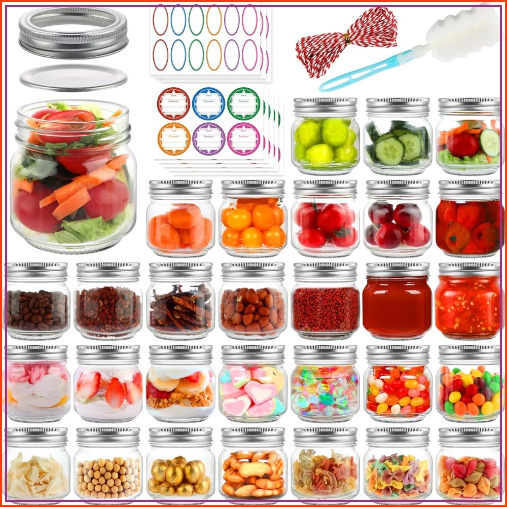 30 Pack 8 oz Mason Jars with L - Mason Jar 8Oz ulasan dan harga