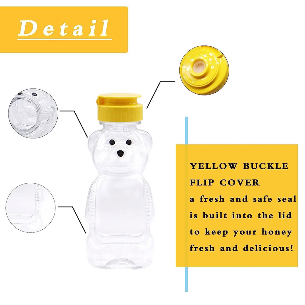 2PCS Plastic Bear Honey Bottle - Mason Jar 8Oz ulasan dan harga