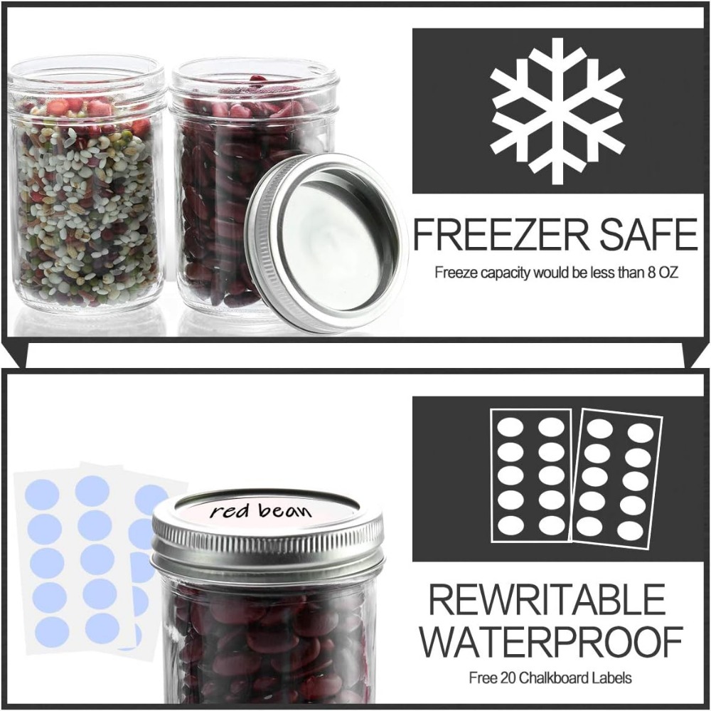 8 oz Mason Jars with Lids, 16  - Mason Jar 8Oz ulasan dan harga