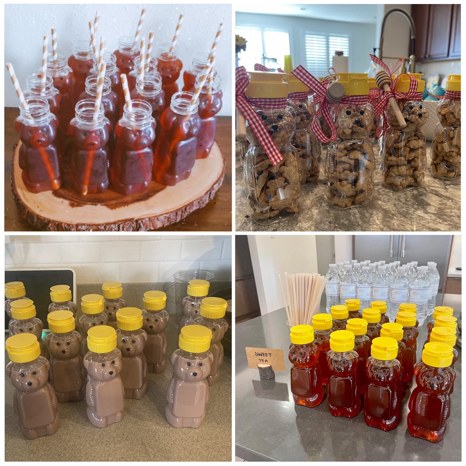 12-36pcs Plastic Bear Honey Ja - Mason Jar 8Oz ulasan dan harga