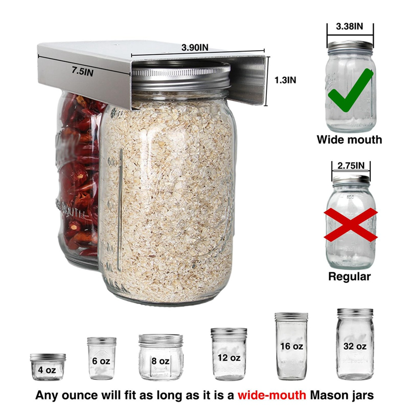 H-W Mason Jar Organizer Holder - Mason Jar 8Oz ulasan dan harga